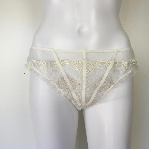 LA PERLA WOMEN BRAGUITA IVORY COLOR LACE SZ XL G7